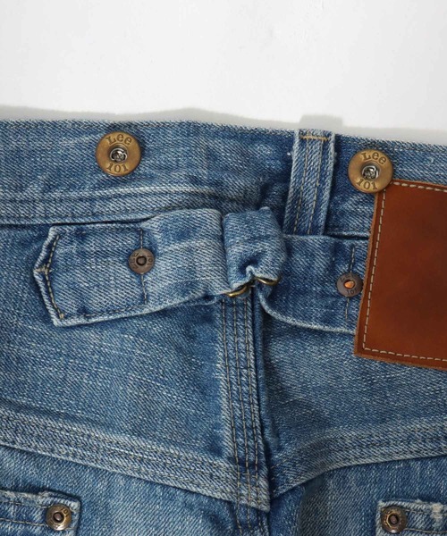 Lee(リー)の「Lee/リー 100周年記念 ANNIVERSARY 101 COWBOY STRAIGHT カウボーイ ストレートデニムパンツ ダメージ加工 日本製(デニムパンツ・メンズ・ライトインディゴブルー・30inch/32inch/34inch/36inch)」の10枚目の写真