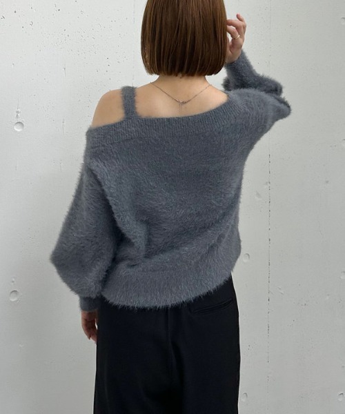 archives（アルシーヴ）の「【キラふわときめく】ラメフェザーワンショルニットプルオーバー（ニット/セーター・レディース・ブラウン/アイボリー/グレイッシュベージュ/グレー・MEDIUM）」の15枚目の写真