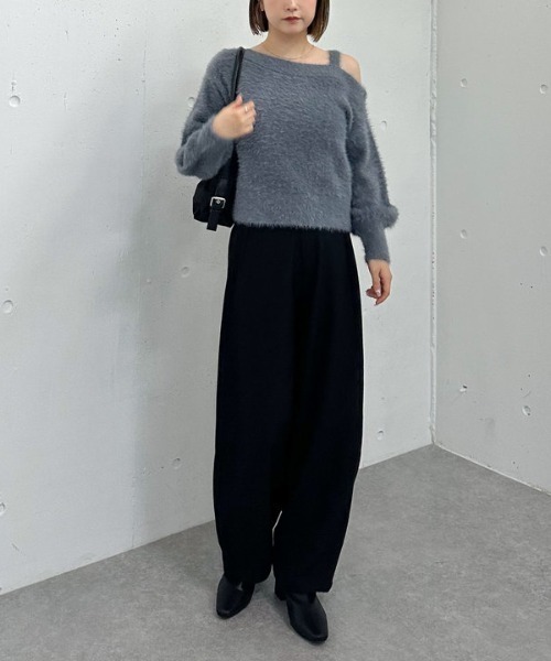 archives（アルシーヴ）の「【キラふわときめく】ラメフェザーワンショルニットプルオーバー（ニット/セーター・レディース・ブラウン/アイボリー/グレイッシュベージュ/グレー・MEDIUM）」の16枚目の写真