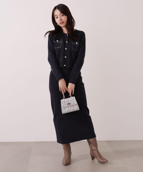 青島心さん着用】ステッチニットSETUP / 1215240008（ワンピース