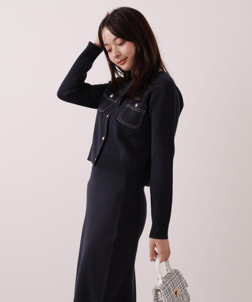 PROPORTION BODY DRESSING(プロポーションボディドレッシング)の「【青島心さん着用】ステッチニットSETUP / 1215240008(ワンピース・レディース・グレー/ネイビー/グレー系その他・P/S/SMALL/MEDIUM)」の18枚目の写真