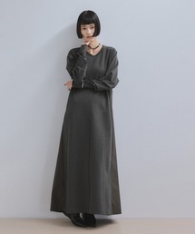 新品タグ付き♡ADAM ET ROPE' ペプラムワンピース　サックス アダム エ ロペ ADAM ET ROPE' 【WEB限定(一部店舗展開あり