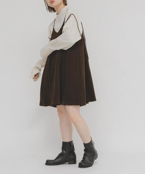 KBF（ケイビーエフ）の「モールリブミニキャミワンピース（ワンピース・レディース・チャコールグレー/ブラウン/ブラック・ONE）」の3枚目の写真
