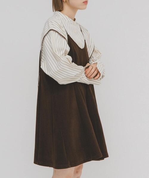 KBF（ケイビーエフ）の「モールリブミニキャミワンピース（ワンピース・レディース・チャコールグレー/ブラウン/ブラック・ONE）」の5枚目の写真