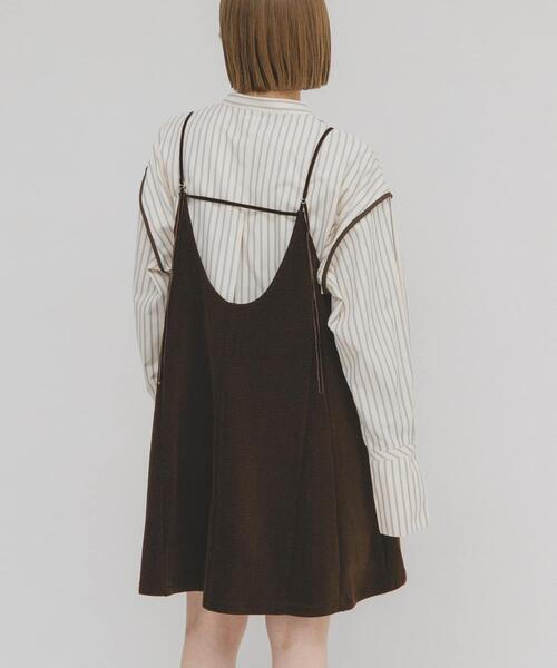 KBF（ケイビーエフ）の「モールリブミニキャミワンピース（ワンピース・レディース・チャコールグレー/ブラウン/ブラック・ONE）」の6枚目の写真