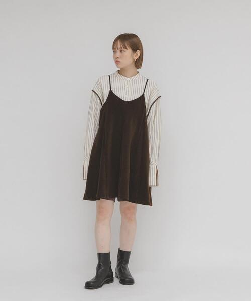 KBF（ケイビーエフ）の「モールリブミニキャミワンピース（ワンピース・レディース・チャコールグレー/ブラウン/ブラック・ONE）」の7枚目の写真