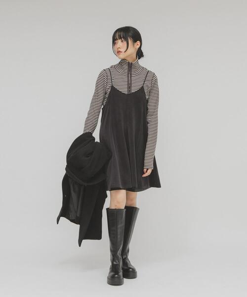 KBF（ケイビーエフ）の「モールリブミニキャミワンピース（ワンピース・レディース・チャコールグレー/ブラウン/ブラック・ONE）」の12枚目の写真