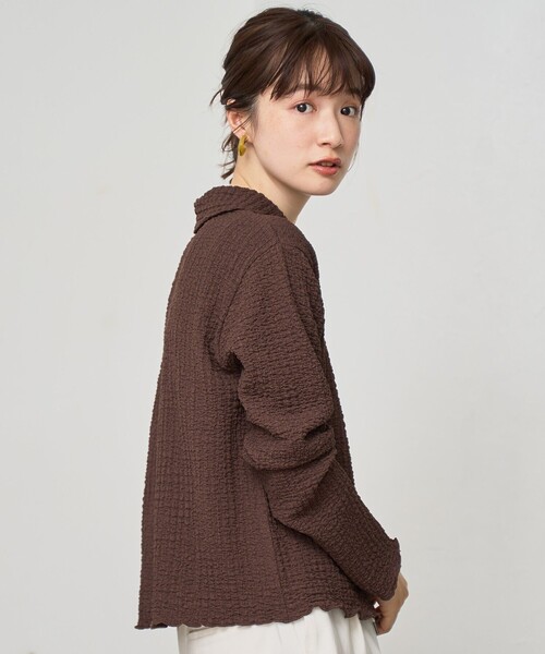 coen(コーエン)の「ポコポコショートシャツカーディガン(カーディガン/ボレロ・レディース・ベージュ/ブラック/ブラウン・M/L)」の16枚目の写真