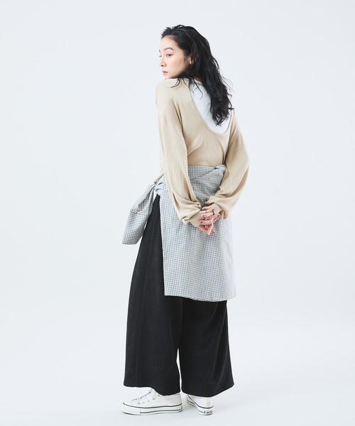Muscat(マスカット)の「スウェードライク タックワイドパンツ(その他パンツ・レディース・ブラック/ブラウン・F)」の5枚目の写真