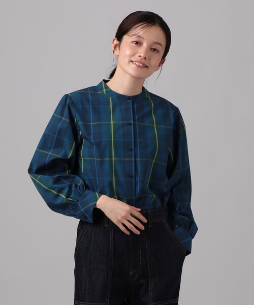 Afternoon Tea（アフタヌーンティー）の「タータンチェック柄パフ袖ブラウス/Afternoon Tea Original Tartans（シャツ/ブラウス・レディース・ブルー/レッド/グリーン・MEDIUM）」の2枚目の写真