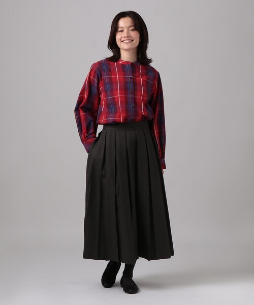 Afternoon Tea（アフタヌーンティー）の「タータンチェック柄パフ袖ブラウス/Afternoon Tea Original Tartans（シャツ/ブラウス・レディース・ブルー/レッド/グリーン・MEDIUM）」の8枚目の写真