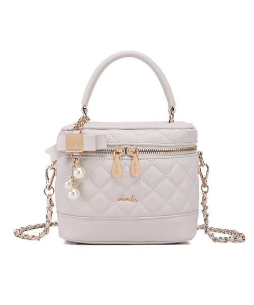 dazzlin（ダズリン）の「【dazzlin / ダズリン】 リボンチャーム付き キルティングバニティ（ショルダーバッグ・レディース・ミント/ピンク/ブラック/アイボリー・FREE）」の2枚目の写真