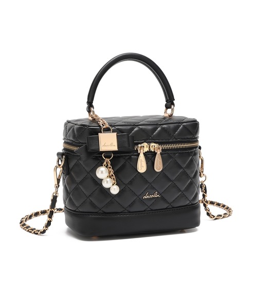 dazzlin（ダズリン）の「【dazzlin / ダズリン】 リボンチャーム付き キルティングバニティ（ショルダーバッグ・レディース・ミント/ピンク/ブラック/アイボリー・FREE）」の5枚目の写真