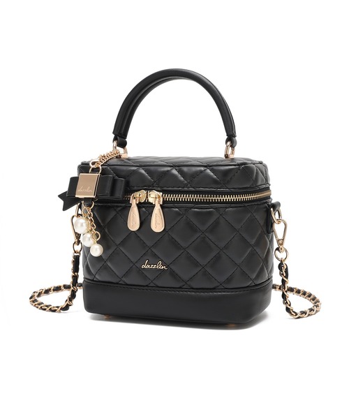 dazzlin（ダズリン）の「【dazzlin / ダズリン】 リボンチャーム付き キルティングバニティ（ショルダーバッグ・レディース・ミント/ピンク/ブラック/アイボリー・FREE）」の6枚目の写真