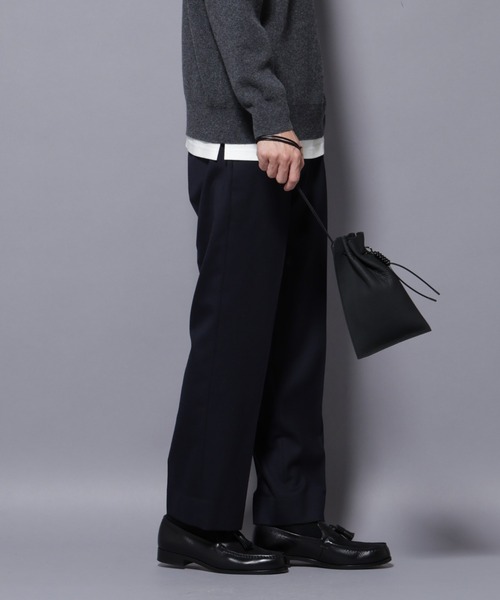 NANO universe(ナノユニバース)の「「N TROUSERS PREMIUM」RENU(R)洗えるサキソニーストレートパンツ(スラックス・メンズ・ダークネイビー/ダークグレー・S/M/L)」の2枚目の写真