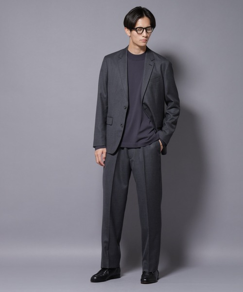 NANO universe(ナノユニバース)の「「N TROUSERS PREMIUM」RENU(R)洗えるサキソニーストレートパンツ(スラックス・メンズ・ダークネイビー/ダークグレー・S/M/L)」の4枚目の写真