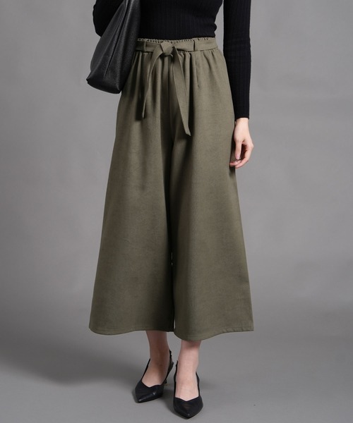 laurea（ラウレア）の「サンディングツイル共リボンクロプトワイドパンツ（その他パンツ・レディース・ブラウン/ブラック/カーキ/ダークグレー・M/L）」の4枚目の写真