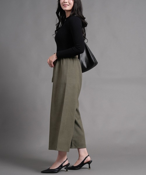 laurea（ラウレア）の「サンディングツイル共リボンクロプトワイドパンツ（その他パンツ・レディース・ブラウン/ブラック/カーキ/ダークグレー・M/L）」の20枚目の写真