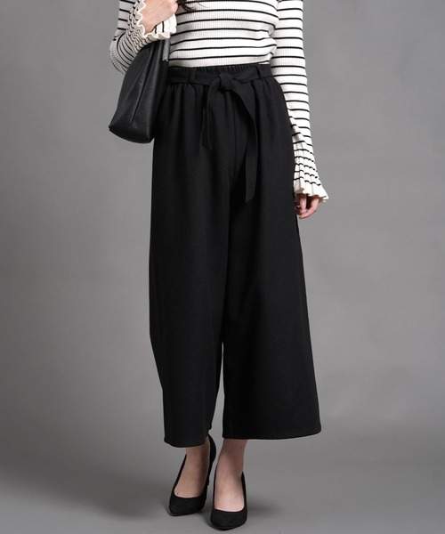 laurea（ラウレア）の「サンディングツイル共リボンクロプトワイドパンツ（その他パンツ・レディース・ブラウン/ブラック/カーキ/ダークグレー・M/L）」の10枚目の写真