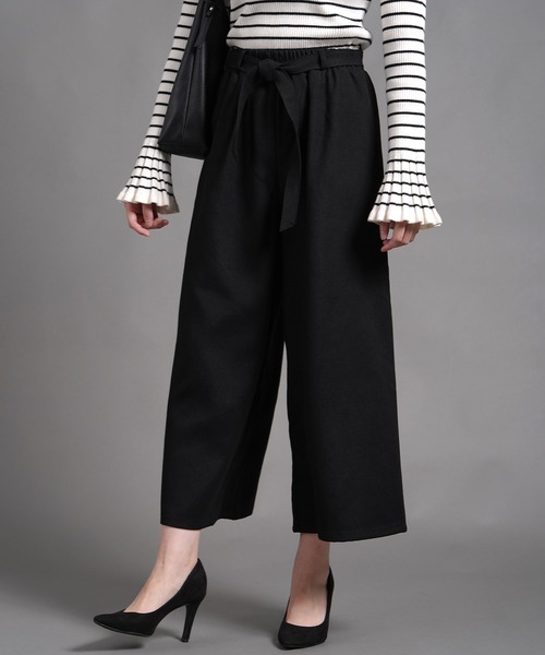 laurea（ラウレア）の「サンディングツイル共リボンクロプトワイドパンツ（その他パンツ・レディース・ブラウン/ブラック/カーキ/ダークグレー・M/L）」の5枚目の写真