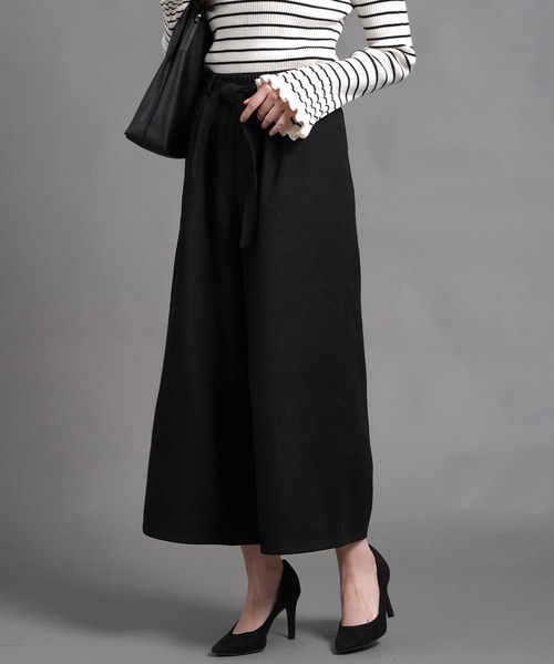 laurea（ラウレア）の「サンディングツイル共リボンクロプトワイドパンツ（その他パンツ・レディース・ブラウン/ブラック/カーキ/ダークグレー・M/L）」の9枚目の写真