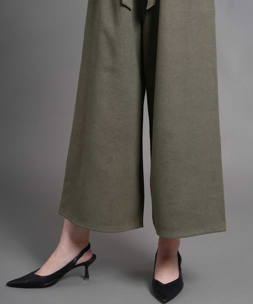 laurea（ラウレア）の「サンディングツイル共リボンクロプトワイドパンツ（その他パンツ・レディース・ブラウン/ブラック/カーキ/ダークグレー・M/L）」の15枚目の写真