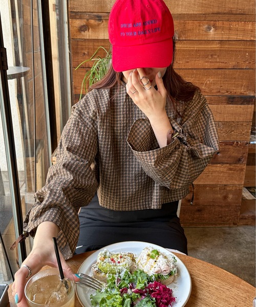 PILIT（ピリット）の「バック一オープンドロストギャザーTOPS（シャツ/ブラウス・レディース・グレー/ブラウン/グリーン・MEDIUM）」の5枚目の写真