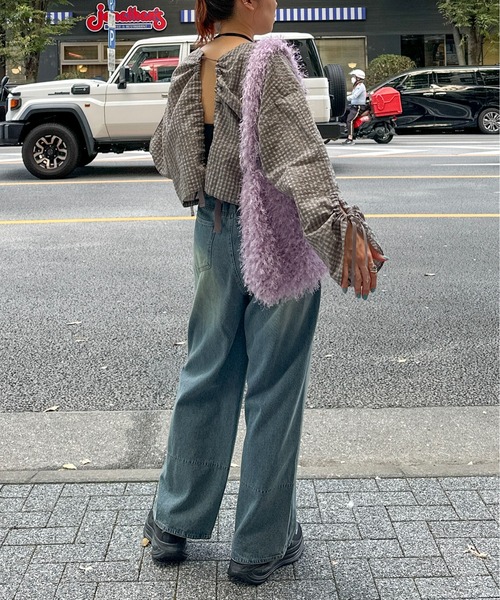 PILIT（ピリット）の「バック一オープンドロストギャザーTOPS（シャツ/ブラウス・レディース・グレー/ブラウン/グリーン・MEDIUM）」の15枚目の写真