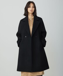 J.PRESS ブラックウールコート ジェイプレス (J.PRESS) ステンカラーコート カシミヤブレンド ウール