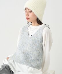 earth music&ecology | MIXカラーブークレニットビスチェ(ベスト)