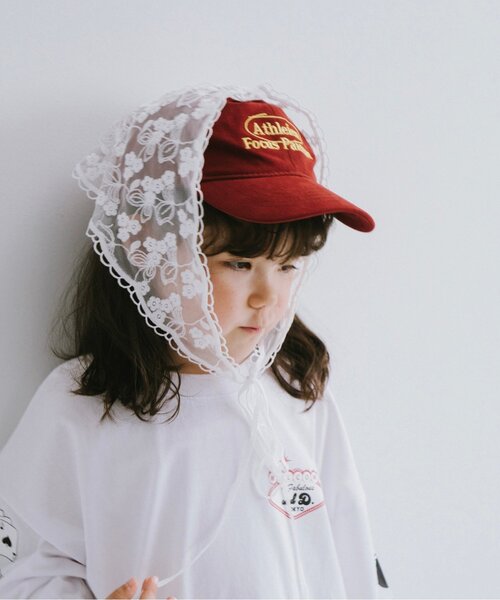 and D. petit main（アンドディープティマイン）の「刺繍入りツイルキャップ（キャップ・キッズ・ブラック/エンジ・54cm）」の6枚目の写真