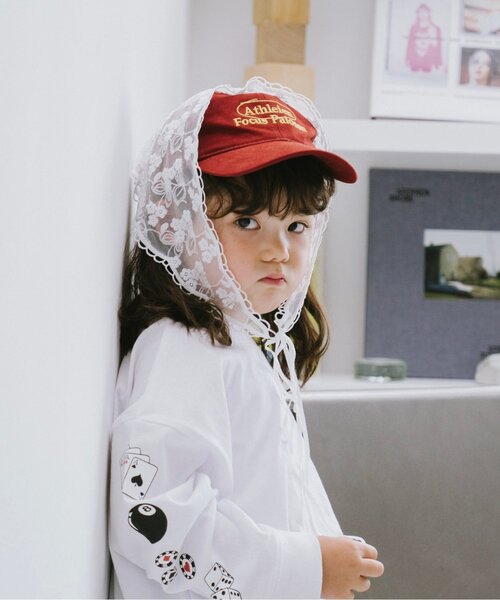 and D. petit main（アンドディープティマイン）の「刺繍入りツイルキャップ（キャップ・キッズ・ブラック/エンジ・54cm）」の7枚目の写真