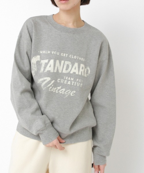 RNA-N(アールエヌエーエヌ)の「M2544 スラブスムースロゴプルオーバー(Tシャツ/カットソー・レディース・キナリ/オレンジ/杢グレー・FREE)」の1枚目の写真