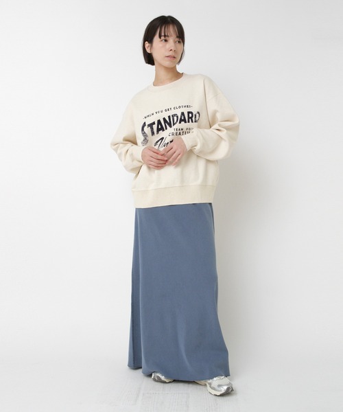RNA-N(アールエヌエーエヌ)の「M2544 スラブスムースロゴプルオーバー(Tシャツ/カットソー・レディース・キナリ/オレンジ/杢グレー・FREE)」の10枚目の写真