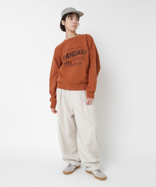 RNA-N(アールエヌエーエヌ)の「M2544 スラブスムースロゴプルオーバー(Tシャツ/カットソー・レディース・キナリ/オレンジ/杢グレー・FREE)」の8枚目の写真