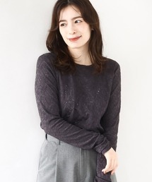 シャーリングデザインレースカットソー/洗える/WEB限定サイズあり