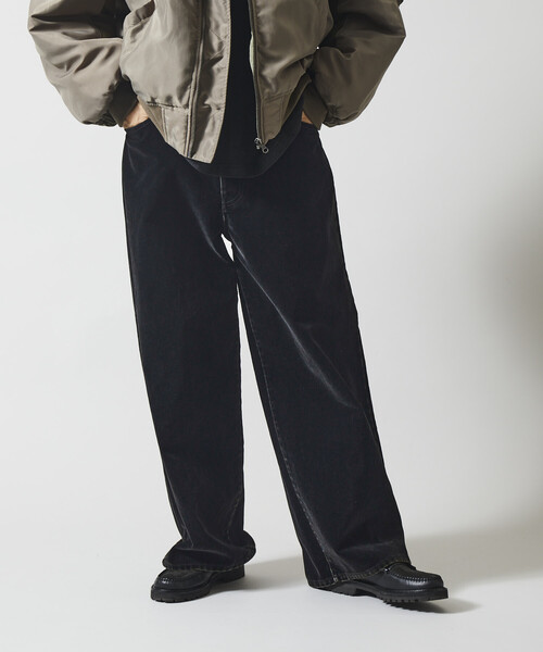 Firsthand(ファーストハンド)の「Firsthand/ファーストハンド フロッキーデニム切り替え ワイドストレートパンツ(デニムパンツ・メンズ・ブラック/ネイビー・M/L)」の19枚目の写真