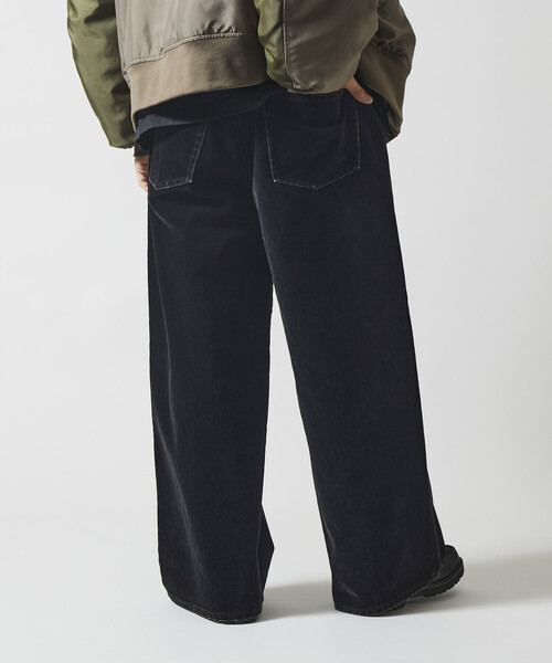 Firsthand(ファーストハンド)の「Firsthand/ファーストハンド フロッキーデニム切り替え ワイドストレートパンツ(デニムパンツ・メンズ・ブラック/ネイビー・M/L)」の22枚目の写真