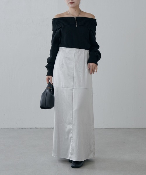 Lui's（ルイス）の「サテンレザーライクスカート（スカート・レディース・ライトグレー/ブラック・36/38）」の13枚目の写真