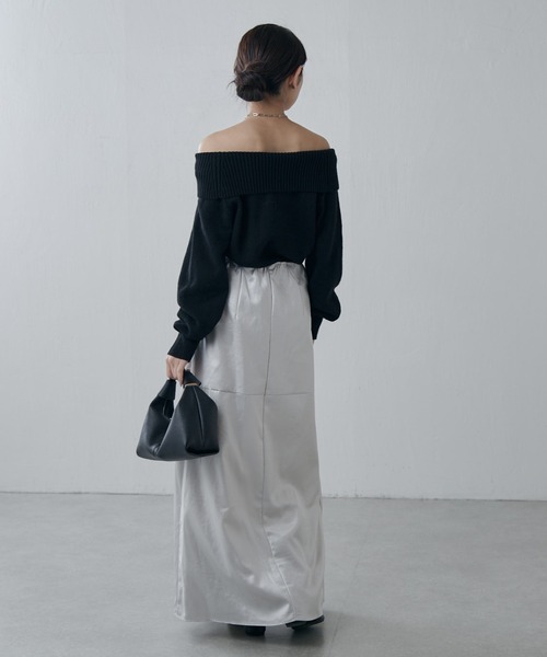 Lui's（ルイス）の「サテンレザーライクスカート（スカート・レディース・ライトグレー/ブラック・36/38）」の16枚目の写真