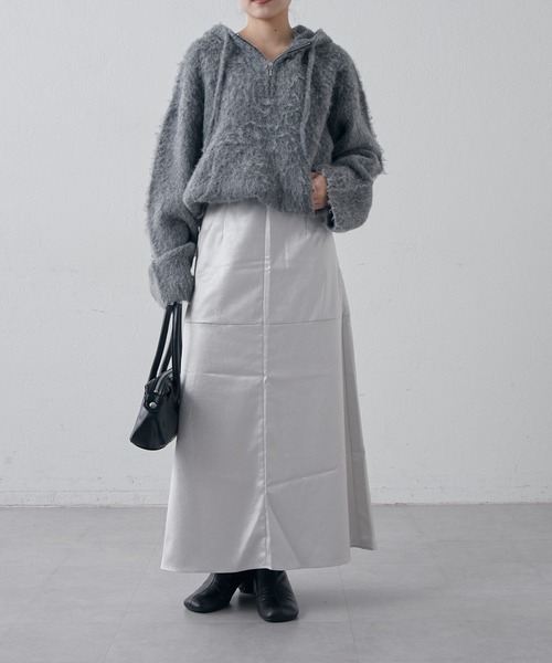 Lui's（ルイス）の「サテンレザーライクスカート（スカート・レディース・ライトグレー/ブラック・36/38）」の19枚目の写真