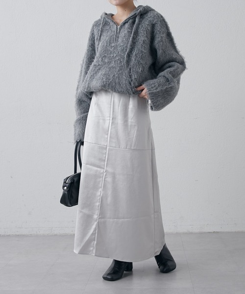 Lui's（ルイス）の「サテンレザーライクスカート（スカート・レディース・ライトグレー/ブラック・36/38）」の20枚目の写真