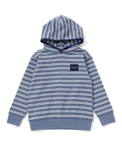 BeBe（ベベ）の「ミニウラケランダムボーダーフーディー（パーカー・キッズ・ブラック系その他/ブルー系その他・150cm/140cm/130cm/120cm）」の12枚目の写真