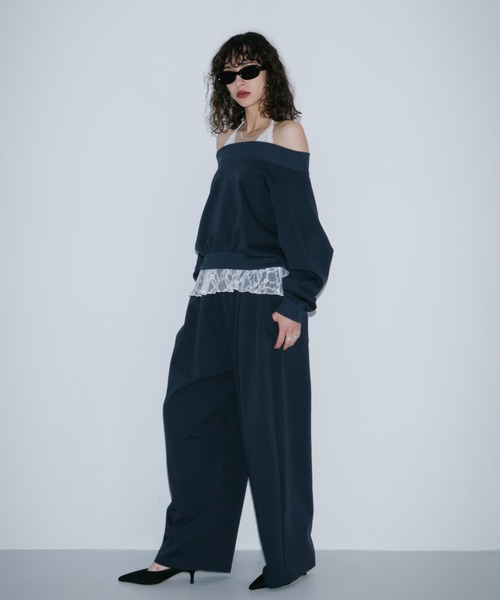 HANNE（アン）の「スウェットタッチオフショルダートップス（スウェット・レディース・ネイビー/グレー・FREE）」の7枚目の写真