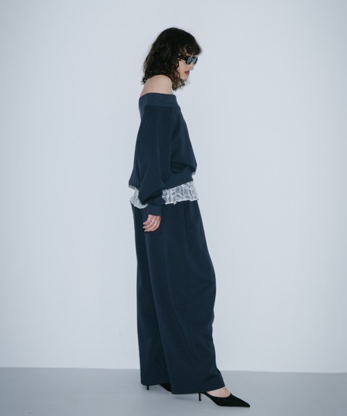 HANNE（アン）の「スウェットタッチオフショルダートップス（スウェット・レディース・ネイビー/グレー・FREE）」の8枚目の写真