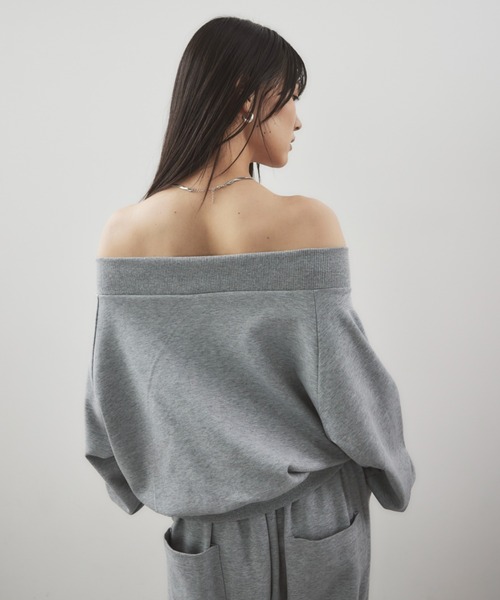 HANNE（アン）の「スウェットタッチオフショルダートップス（スウェット・レディース・ネイビー/グレー・FREE）」の20枚目の写真