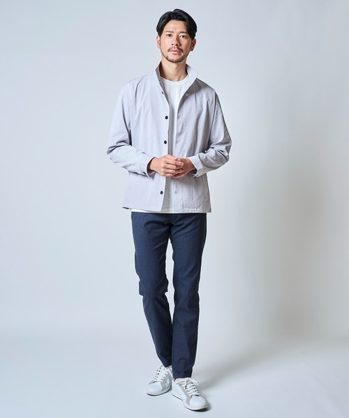 TETE HOMME（テットオム）の「ドライタッチ シュリンクストライプシャツブルゾン（ブルゾン・メンズ・ブラック/グレー・MEDIUM/X-LARGE/XX-LARGE/LARGE）」の6枚目の写真