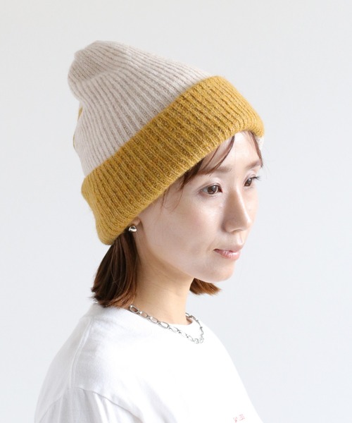 cepo（セポ）の「配色パターン ニット帽（ニットキャップ/ビーニー・レディース・ベージュ/ブラック・FREE）」の11枚目の写真