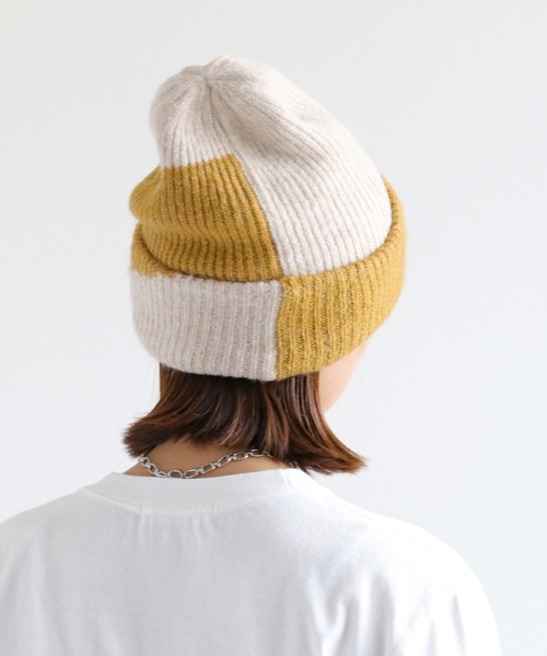 cepo（セポ）の「配色パターン ニット帽（ニットキャップ/ビーニー・レディース・ベージュ/ブラック・FREE）」の13枚目の写真