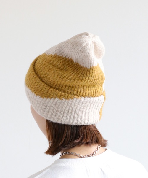 cepo（セポ）の「配色パターン ニット帽（ニットキャップ/ビーニー・レディース・ベージュ/ブラック・FREE）」の14枚目の写真